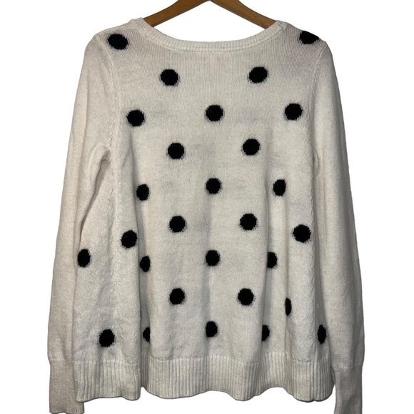 Victoria Secret Oversized White Black Polka Dot Soft Angora Blend Sweater XS - Picture 2 of 8